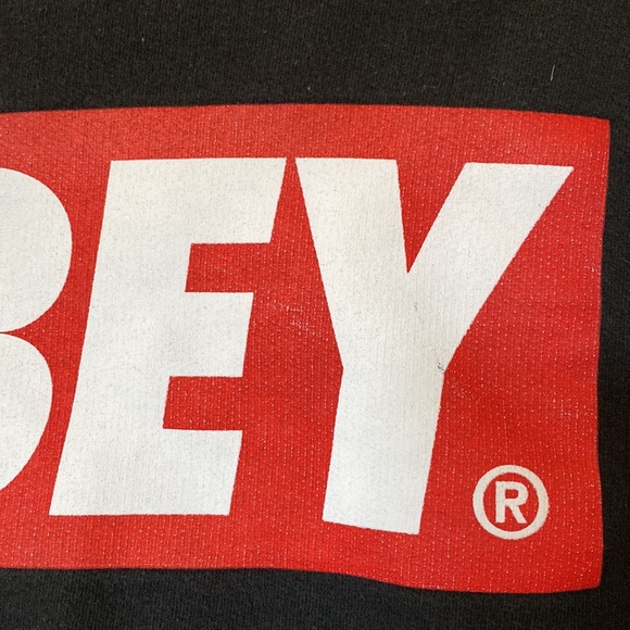 Obey Black Crewneck Sweater with Red Logo - Picture 5 of 9